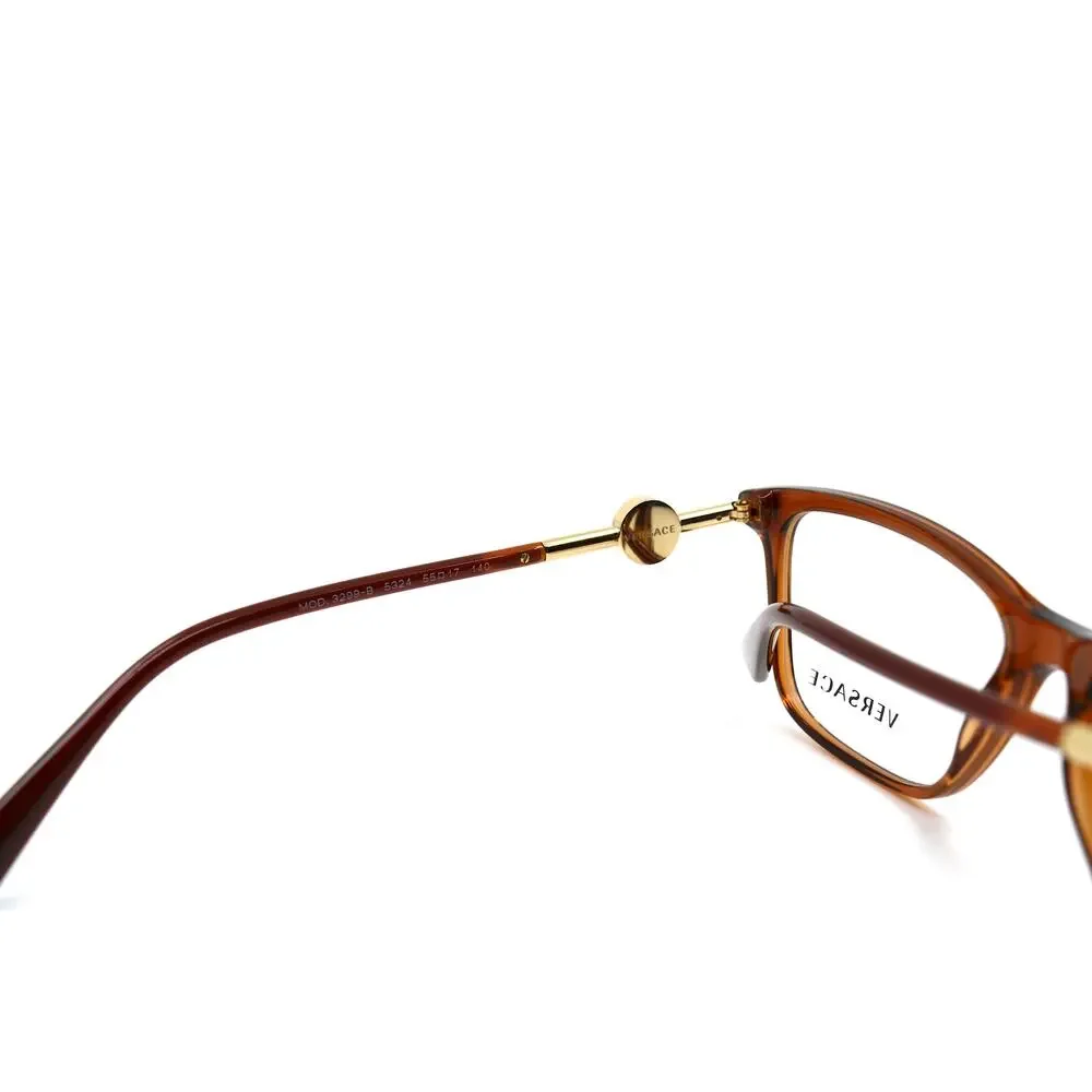 NEW VERSACE VE3299B 5324 TRANSPARENT BROWN AUTHENTIC EYEGLASSES FRAME